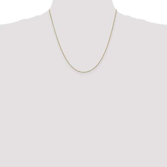 0.9mm 14k Yellow Gold Box Chain w/Spring Ring Necklace, 20 Inch - Picture 2 of 8